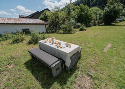 Garten und Frühstück